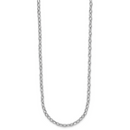 Leslie's 14K White Gold Polished Fancy Flat Cable Link Necklace - Image 2