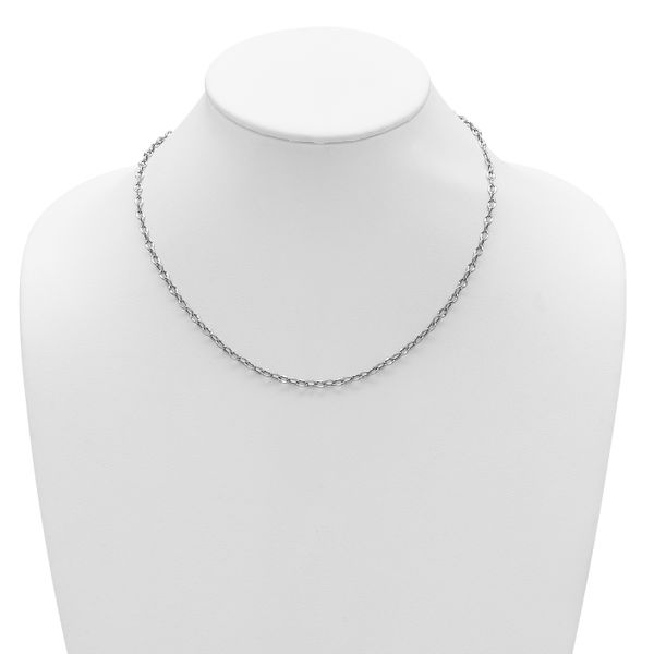 Leslie's 14K White Gold Polished Fancy Flat Cable Link Necklace - Image 3