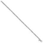 Leslie's 14K White Gold Polished Fancy Flat Cable Link Bracelet - Image 2