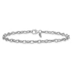 Leslie's 14K White Gold Polished Fancy Flat Cable Link Bracelet - Image 3