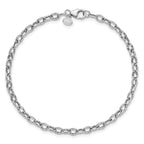 Leslie's 14K White Gold Polished Fancy Flat Cable Link Bracelet - Image 4