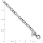 Leslie's 14K White Gold Polished Fancy Flat Cable Link Bracelet - Image 5