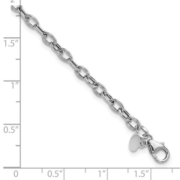 Leslie's 14K White Gold Polished Fancy Flat Cable Link Bracelet - Image 5