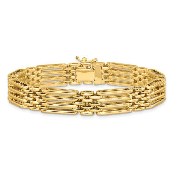 Leslie's 14K Polished Fancy 10.0mm Link Bracelet - Image 3