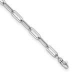 Leslie's 14K White Gold Polished Fancy Link with 1in ext Bracelet