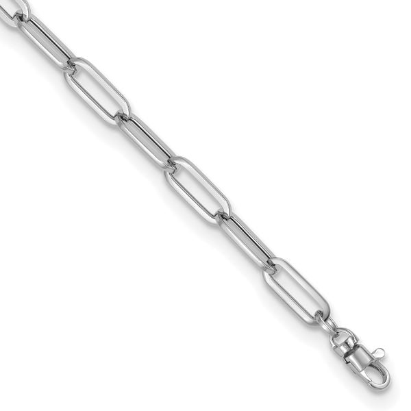 Leslie's 14K White Gold Polished Fancy Link with 1in ext Bracelet