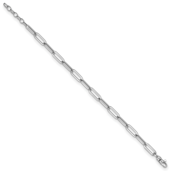 Leslie's 14K White Gold Polished Fancy Link with 1in ext Bracelet - Image 2