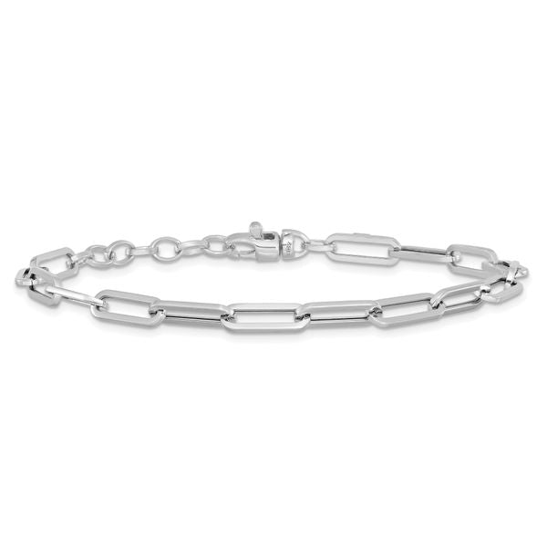 Leslie's 14K White Gold Polished Fancy Link with 1in ext Bracelet - Image 3