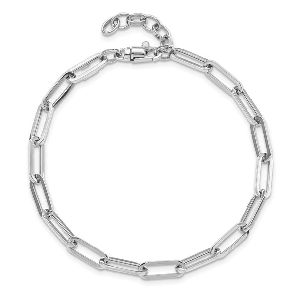 Leslie's 14K White Gold Polished Fancy Link with 1in ext Bracelet - Image 4