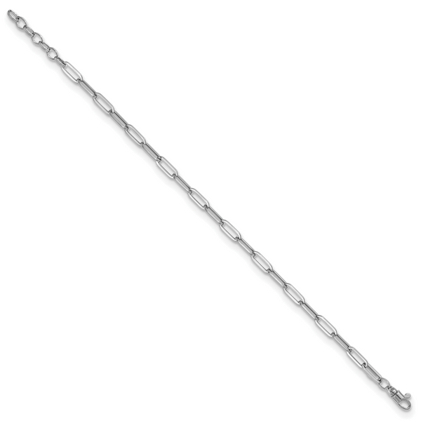 Leslie's 14K White Gold Polished Fancy Link with 1in ext Bracelet - Image 2