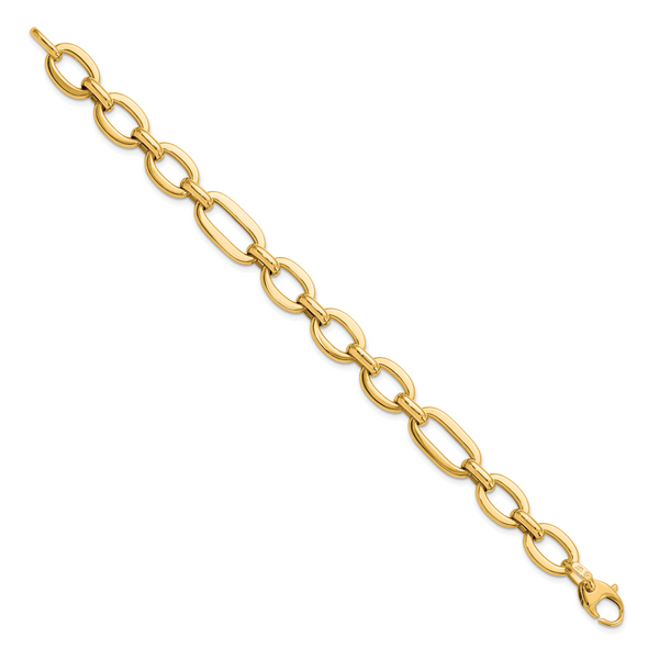 14K Polished 7in Fancy Link Bracelet - Image 2
