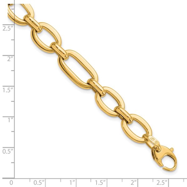 14K Polished 7in Fancy Link Bracelet - Image 4