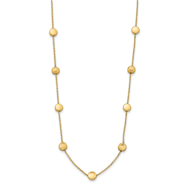 Leslie's 14K Polished and Satin Beaded Necklace - Image 2