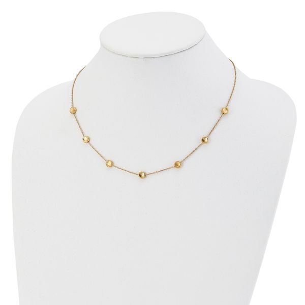 Leslie's 14K Polished and Satin Beaded Necklace - Image 3