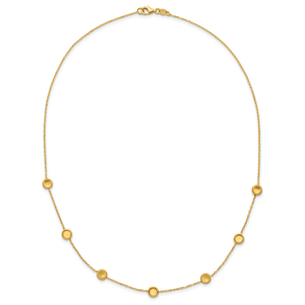 Leslie's 14K Polished and Satin Beaded Necklace - Image 4