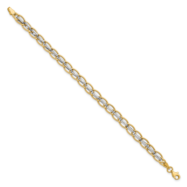 Leslie's 14K Two-tone Polished Fancy Link Bracelet - Image 2