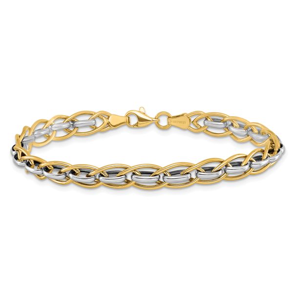 Leslie's 14K Two-tone Polished Fancy Link Bracelet - Image 3