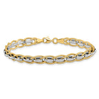 Leslie's 14K Two-tone Polished Fancy Link Bracelet - Image 3