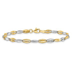 Leslie's 14K Two-tone Polished Fancy Link Bracelet - Image 2