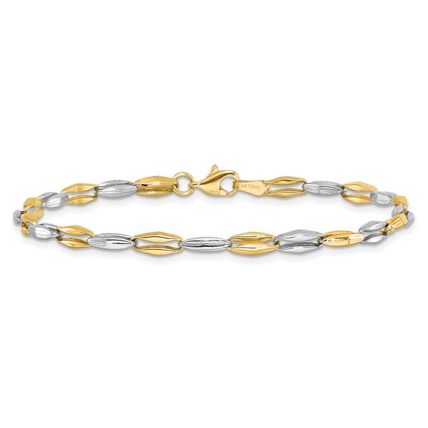 Leslie's 14K Two-tone Polished Fancy Link Bracelet - Image 2