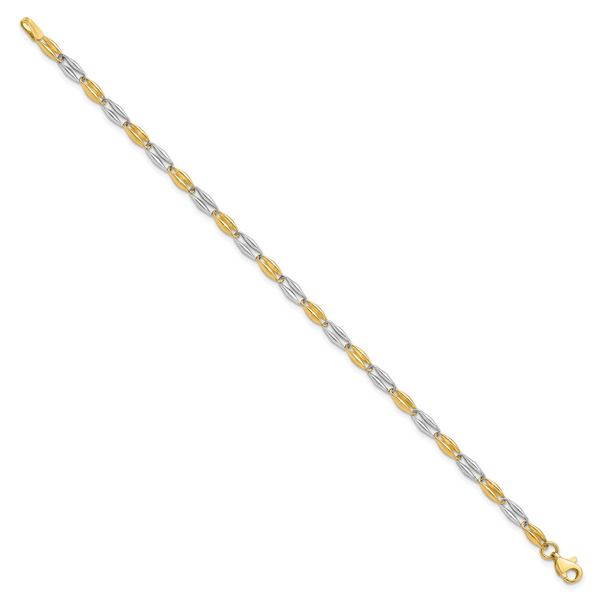 Leslie's 14K Two-tone Polished Fancy Link Bracelet - Image 3