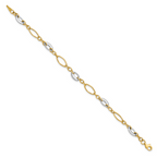 Leslie's 14K Two-tone Polished Fancy Link Bracelet - Image 2