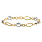 Leslie's 14K Two-tone Polished Fancy Link Bracelet - Image 3