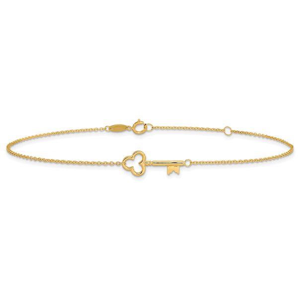 Leslie's 14K Polished Key w/1in ext. Anklet - Image 3