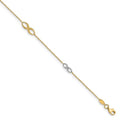 Leslie's 14K Two-tone Polished w/1in ext. Anklet