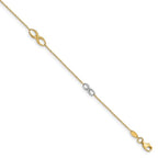 Leslie's 14K Two-tone Polished w/1in ext. Anklet