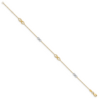 Leslie's 14K Two-tone Polished w/1in ext. Anklet - Image 2