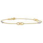 Leslie's 14K Two-tone Polished w/1in ext. Anklet - Image 3