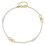 Leslie's 14K Two-tone Polished w/1in ext. Anklet - Image 4