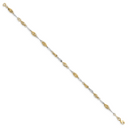 Leslie's 14K Two-tone Polished Fancy Link Anklet - Image 2