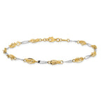 Leslie's 14K Two-tone Polished Fancy Link Anklet - Image 3