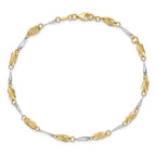 Leslie's 14K Two-tone Polished Fancy Link Anklet - Image 4
