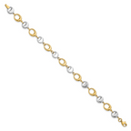 Leslie's 14K Two-tone Polished Link Bracelet - Image 2