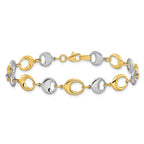 Leslie's 14K Two-tone Polished Link Bracelet - Image 3