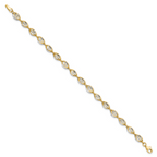 14K w/White Rhodium Polished and D/C Bracelet - Image 2