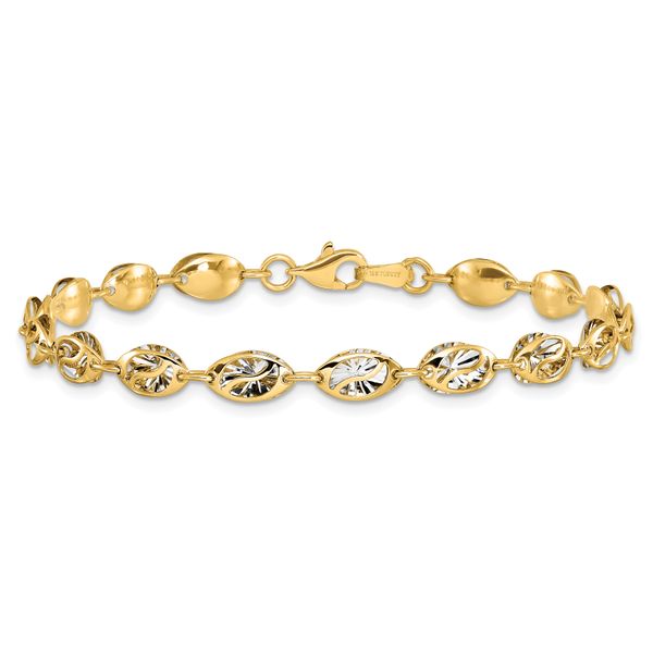 14K w/White Rhodium Polished and D/C Bracelet - Image 3