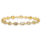 14K w/White Rhodium Polished and D/C Bracelet - Image 3