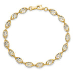 14K w/White Rhodium Polished and D/C Bracelet - Image 4