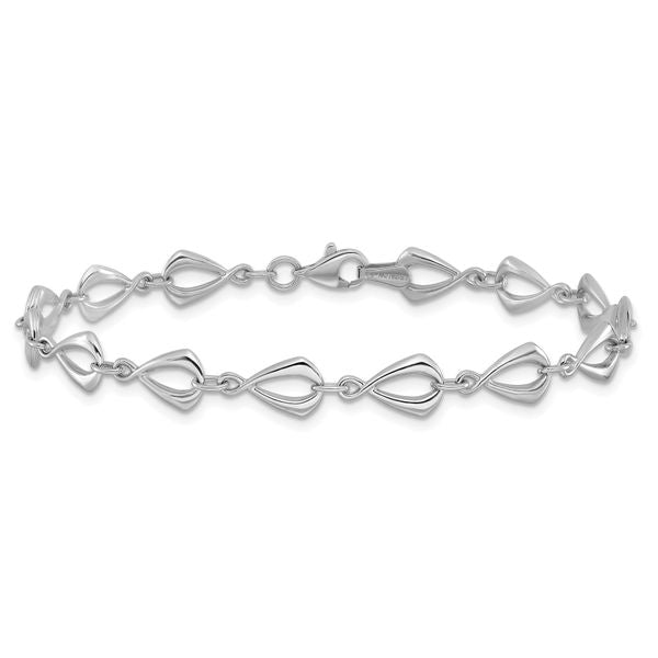 Leslie's 14K White Gold Polished Link Bracelet - Image 3