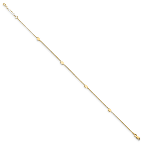 Leslie's 14K Polished w/1in ext. Anklet - Image 2