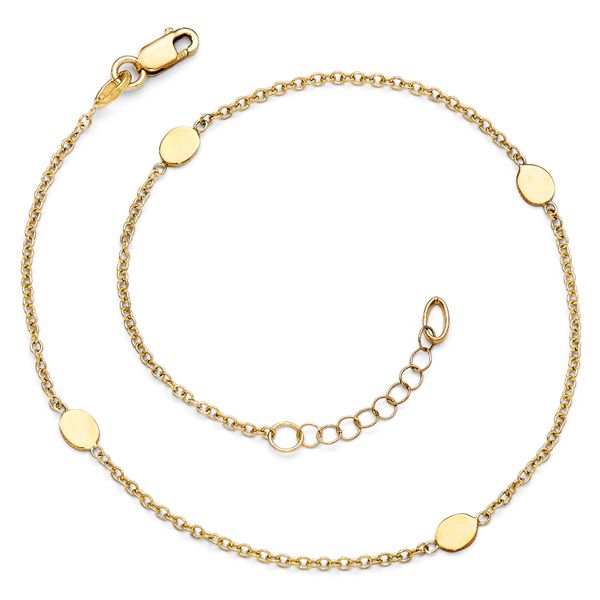 Leslie's 14K Polished w/1in ext. Anklet - Image 3