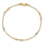 Leslie's 14K Two-tone Polished and D/C w/1 in ext. Anklet - Image 4
