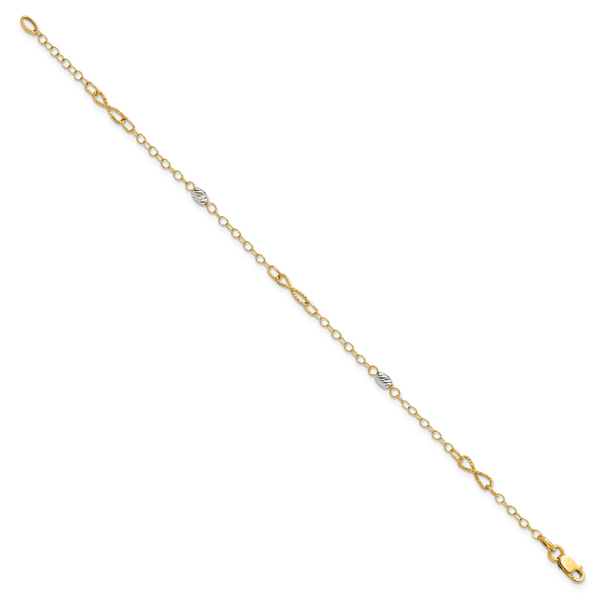 Leslie's 14K Two-tone Polished and D/C Bracelet - Image 2