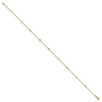 Leslie's 14K Polished and D/C Heart w/1in ext. Anklet - Image 2