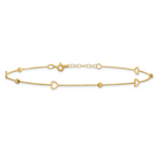 Leslie's 14K Polished and D/C Heart w/1in ext. Anklet - Image 3