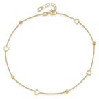 Leslie's 14K Polished and D/C Heart w/1in ext. Anklet - Image 4